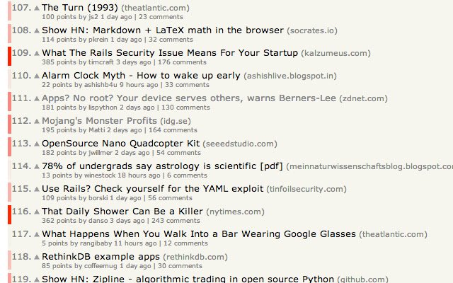 Hacker News Highlighter mula sa Chrome web store na tatakbo sa OffiDocs Chromium online