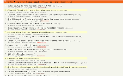 Hacker News Highlighter  from Chrome web store to be run with OffiDocs Chromium online