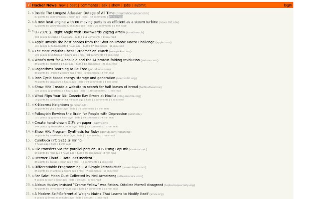 Hacker News Reading Time  from Chrome web store to be run with OffiDocs Chromium online