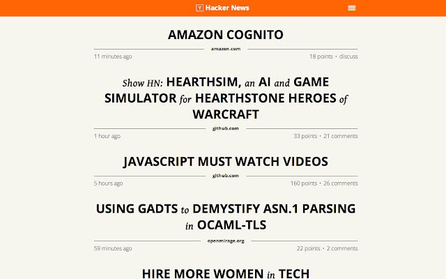 Hacker News Stylized  from Chrome web store to be run with OffiDocs Chromium online