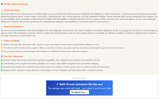 Hacker News Summarizer  from Chrome web store to be run with OffiDocs Chromium online