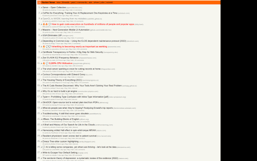 Hacker News X2  from Chrome web store to be run with OffiDocs Chromium online