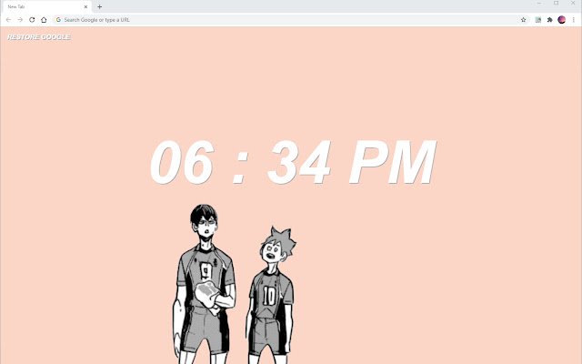 Haikyuu Chrome web mağazasından Yeni Sekme, OffiDocs Chromium çevrimiçi ile çalıştırılacak