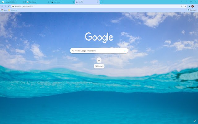 Тема Half Underwater Wallpaper Theme из интернет-магазина Chrome будет работать с OffiDocs Chromium онлайн