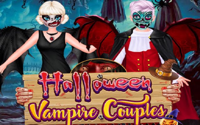 Halloween Vampire Couple từ cửa hàng Chrome trực tuyến sẽ được chạy với OffiDocs Chromium trực tuyến