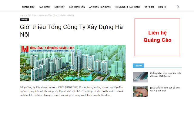 HANCORP Tổng Công Ty Xây Dựng Hà Nội จาก Chrome เว็บสโตร์ที่จะรันด้วย OffiDocs Chromium ออนไลน์