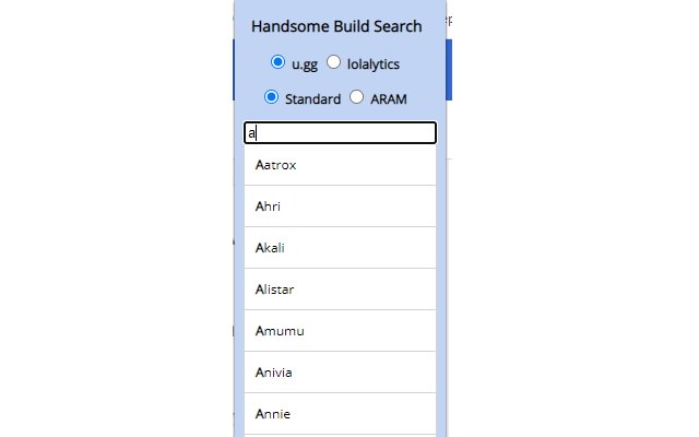 Handsome Build Search từ cửa hàng Chrome trực tuyến sẽ chạy với OffiDocs Chrome trực tuyến