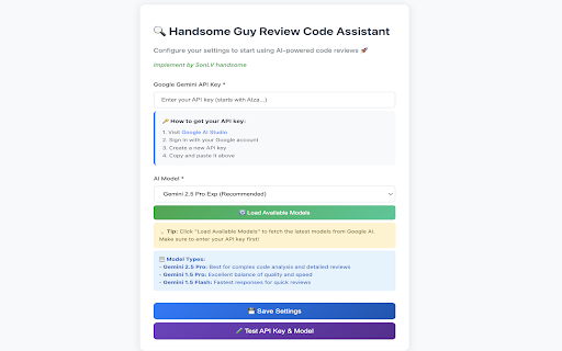 Handsome Guy Code Review Assistant  from Chrome web store to be run with OffiDocs Chromium online