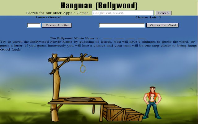 Hang Man (Filem Bollywood) daripada kedai web Chrome untuk dijalankan dengan OffiDocs Chromium dalam talian