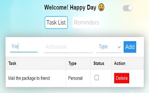 Happy Reminder  from Chrome web store to be run with OffiDocs Chromium online