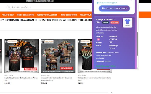Harley Davidson Hawaiian Shirt  from Chrome web store to be run with OffiDocs Chromium online