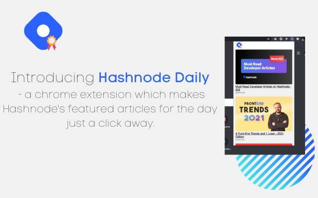 Hashnode Daily de Chrome web store se ejecutará con OffiDocs Chromium en línea