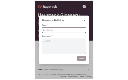 Haystack Glossary from Chrome web store to be run with OffiDocs Chromium online Haystack Glossary from Chrome web store to be run with OffiDocs Chromium online