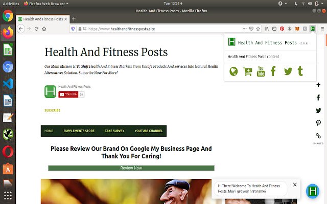 Health And Fitness Posts Launcher من متجر Chrome الإلكتروني ليتم تشغيله باستخدام OffiDocs Chromium عبر الإنترنت