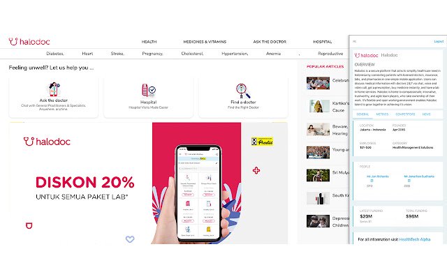 HealthTech Alpha  from Chrome web store to be run with OffiDocs Chromium online