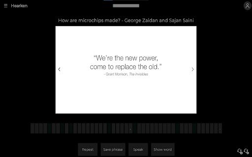 Hearken: Practice Language Understanding with Youtube Songs/Videos  from Chrome web store to be run with OffiDocs Chromium online