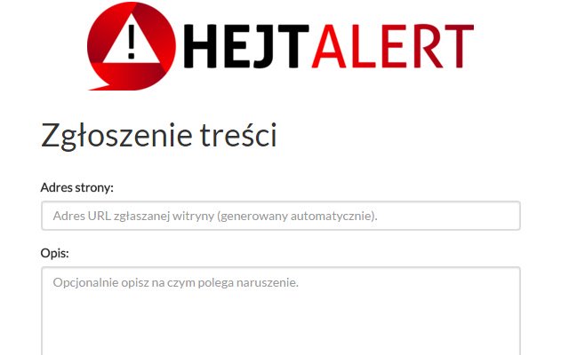 Hejt_ALERT da Chrome Web Store será executado com OffiDocs Chromium online