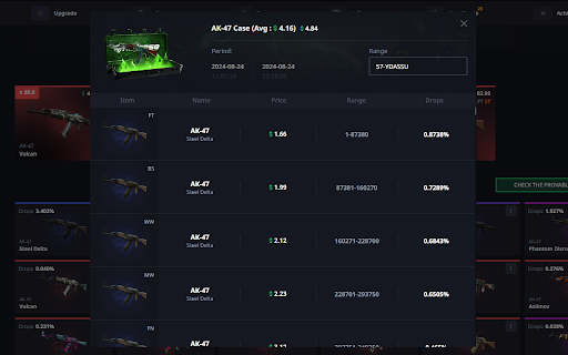 Hellcase Average Calculator  from Chrome web store to be run with OffiDocs Chromium online