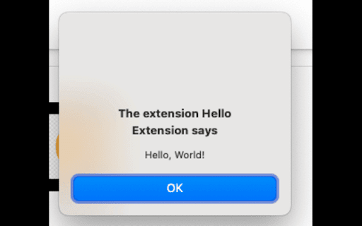 Hello Extension  from Chrome web store to be run with OffiDocs Chromium online