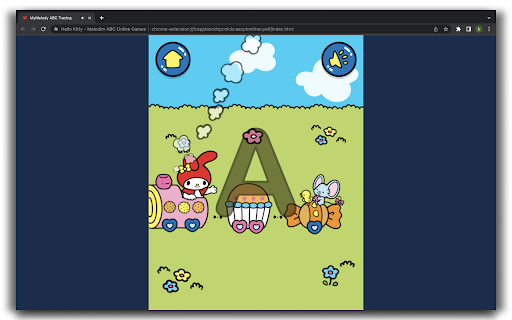 Hello Kitty My Melody ABC HTML5 Game  from Chrome web store to be run with OffiDocs Chromium online