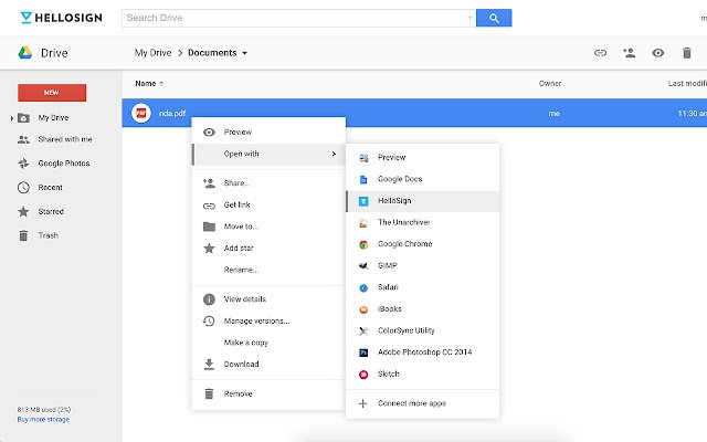 HelloSign: Online signatures made easy  from Chrome web store to be run with OffiDocs Chromium online