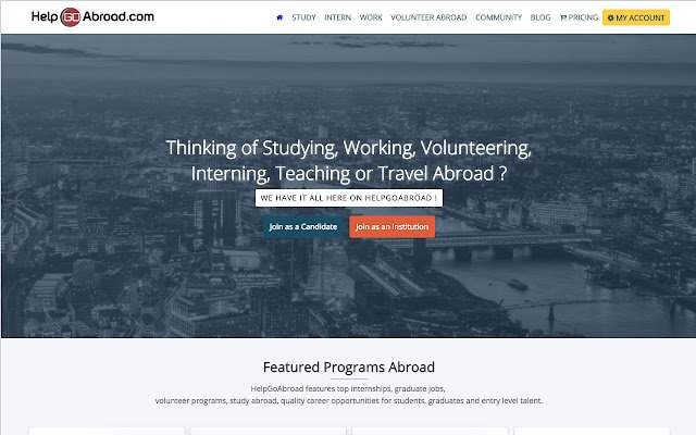 HelpGoAbroad  from Chrome web store to be run with OffiDocs Chromium online