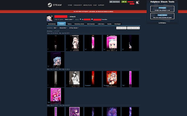 Helpless Steam Tools  from Chrome web store to be run with OffiDocs Chromium online