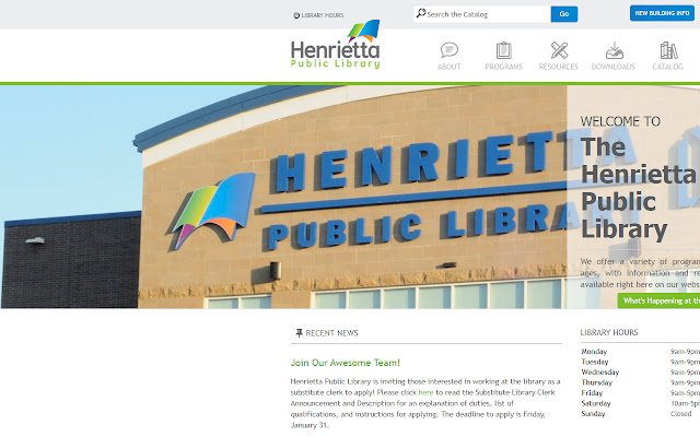 Henrietta Public Library Childrens Kiosk dari kedai web Chrome untuk dijalankan dengan OffiDocs Chromium dalam talian