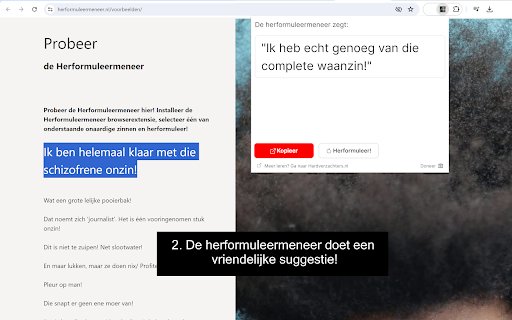 Herformuleermeneer  from Chrome web store to be run with OffiDocs Chromium online