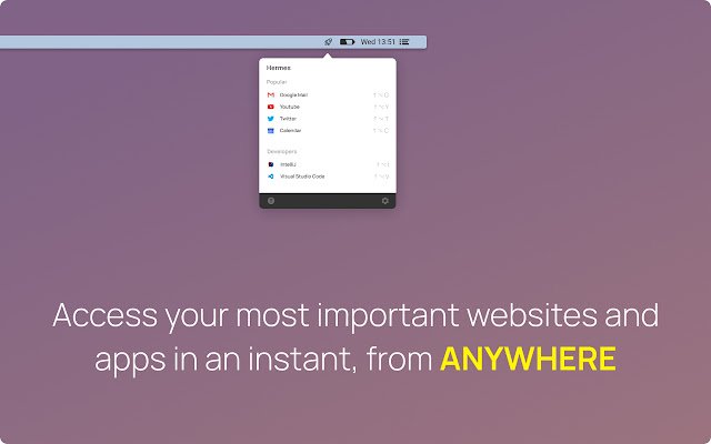 Hermes Quick Access Chrome Extension  from Chrome web store to be run with OffiDocs Chromium online
