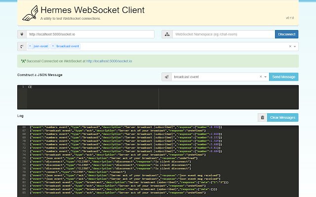 Hermes WebSocket Client  from Chrome web store to be run with OffiDocs Chromium online