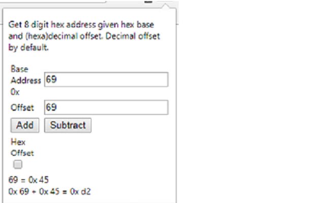 Hexadecimal Address Calculator  from Chrome web store to be run with OffiDocs Chromium online