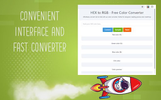 HEX to RGB Free Color Converter  from Chrome web store to be run with OffiDocs Chromium online
