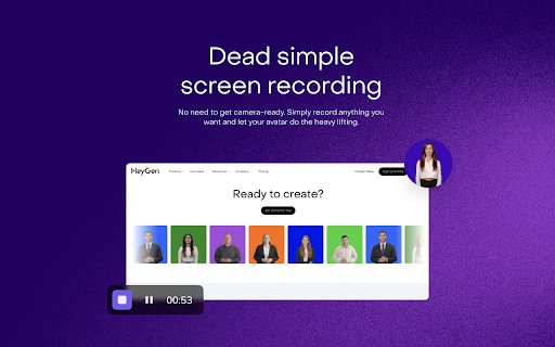 HeyGen Screen Recorder  Capture – Record, Edit  Share Without a Camera  from Chrome web store to be run with OffiDocs Chromium online