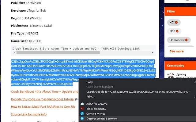 HGT Decode  from Chrome web store to be run with OffiDocs Chromium online