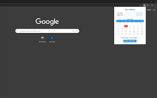 Hicri Takvim  from Chrome web store to be run with OffiDocs Chromium online
