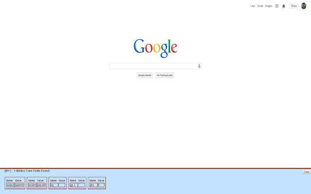 Hidden Form Finder  from Chrome web store to be run with OffiDocs Chromium online