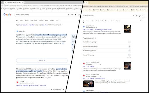 Hide AI Overview  from Chrome web store to be run with OffiDocs Chromium online