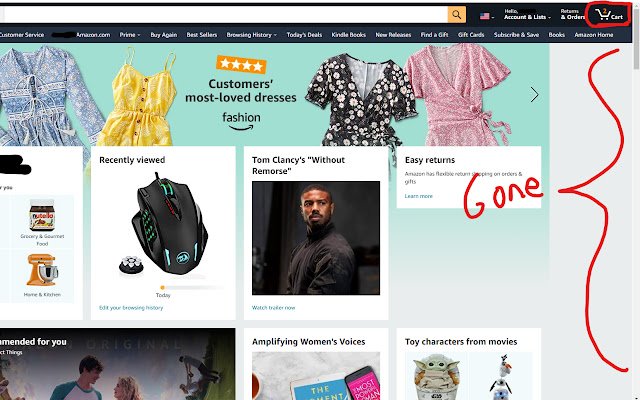 Hide Amazon™ Cart Sidebar  from Chrome web store to be run with OffiDocs Chromium online