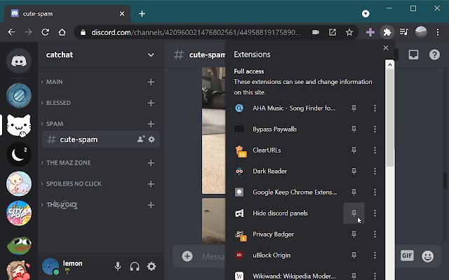 Itago ang Discord Panels mula sa Chrome web store na tatakbo sa OffiDocs Chromium online