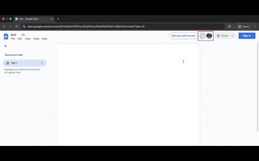 Hide Docs Presence Icons  from Chrome web store to be run with OffiDocs Chromium online