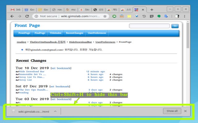 Hide Download Bar  from Chrome web store to be run with OffiDocs Chromium online