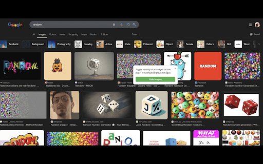 Hide Images  from Chrome web store to be run with OffiDocs Chromium online