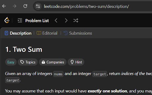 Hide Leetcode Solutions  from Chrome web store to be run with OffiDocs Chromium online