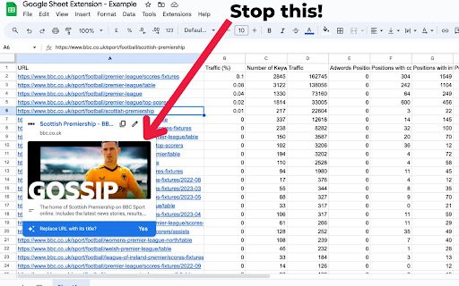 Hide Link Preview in Google Sheets  from Chrome web store to be run with OffiDocs Chromium online