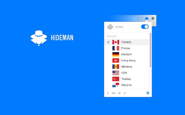 Hideman VPN  from Chrome web store to be run with OffiDocs Chromium online