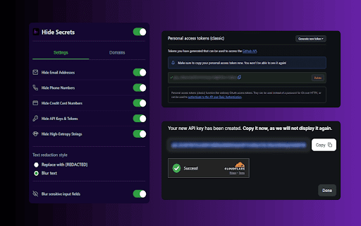 hide secrets  from Chrome web store to be run with OffiDocs Chromium online