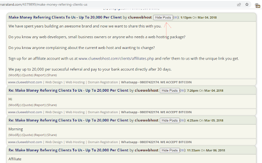 Hide Spam Posts on Nairaland  from Chrome web store to be run with OffiDocs Chromium online