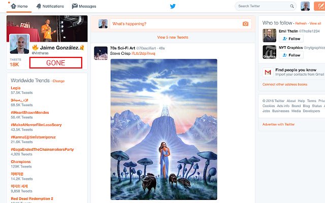 Hide Twitter Followers  from Chrome web store to be run with OffiDocs Chromium online