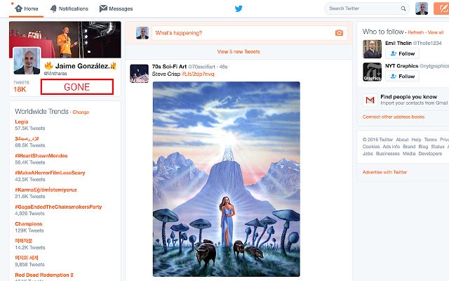 Nascondi i follower di Twitter dal Chrome Web Store per essere eseguito con OffiDocs Chromium online